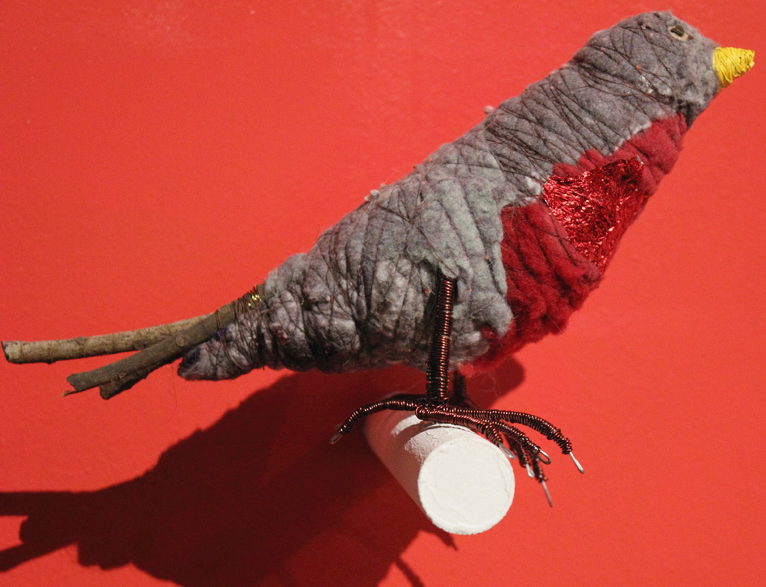 (above) 'Robin,', 2010, mixed media and recycled materials
