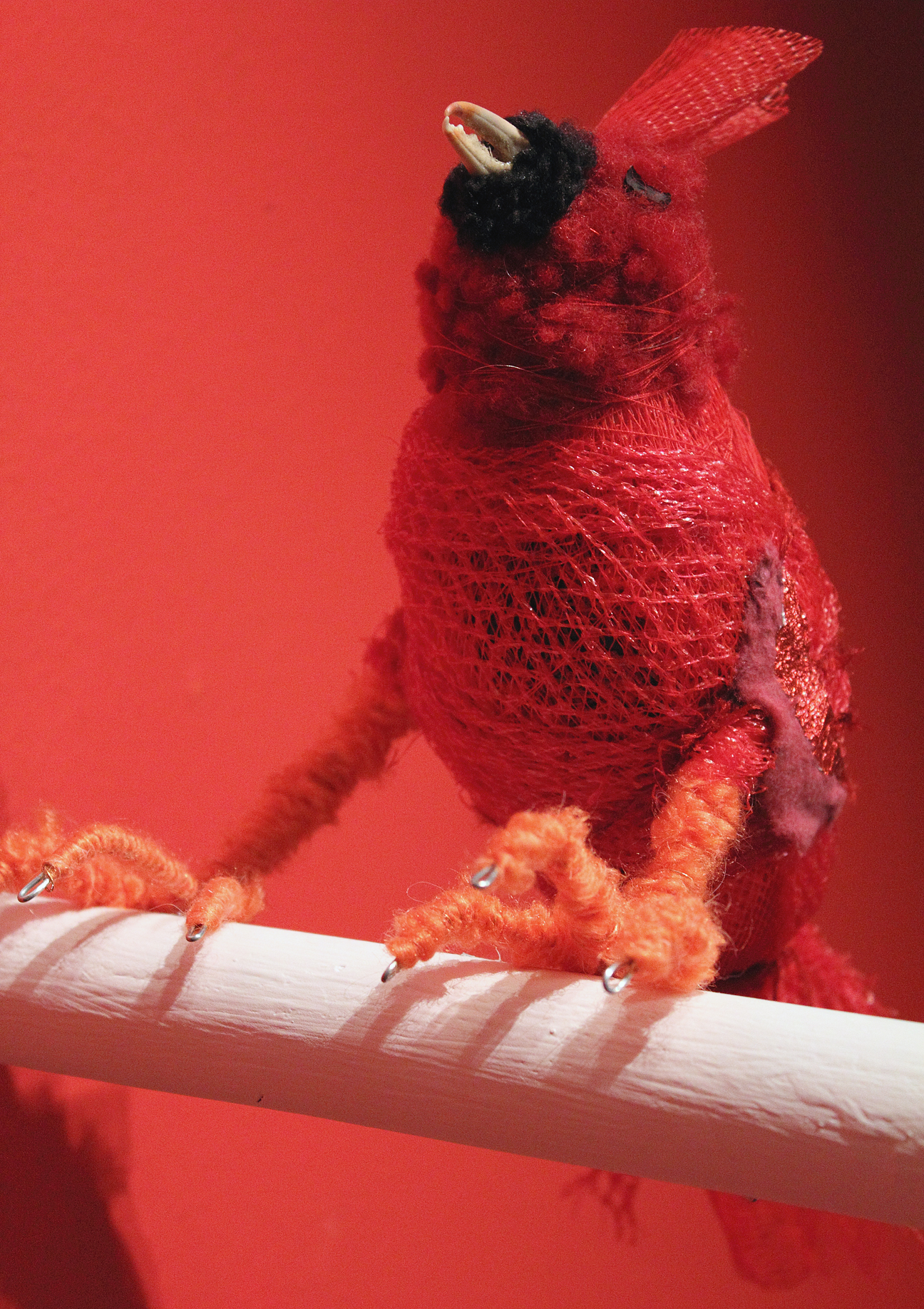 (above) 'Cardinal,' 2010, mixed media and recycled materials