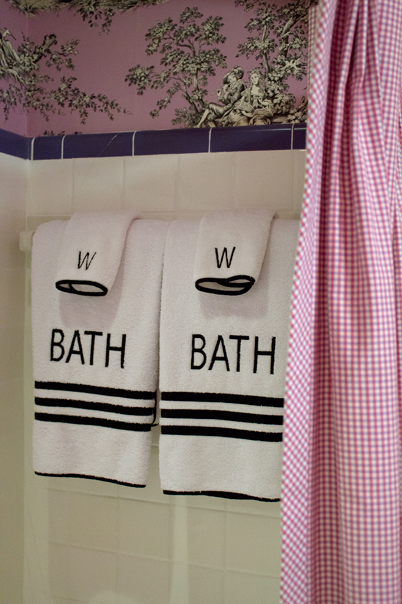 New and freshly laundered towels in my home’s original bathroom.