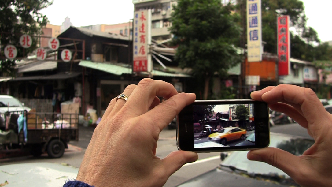 Image: eteam, still from 'Track One' (2011), video, 1:37 min. 'Co- Re-Creating Spaces' will present eteam’s related, participatory project with live video, 100 meters behind the future, in its U.S. premier.