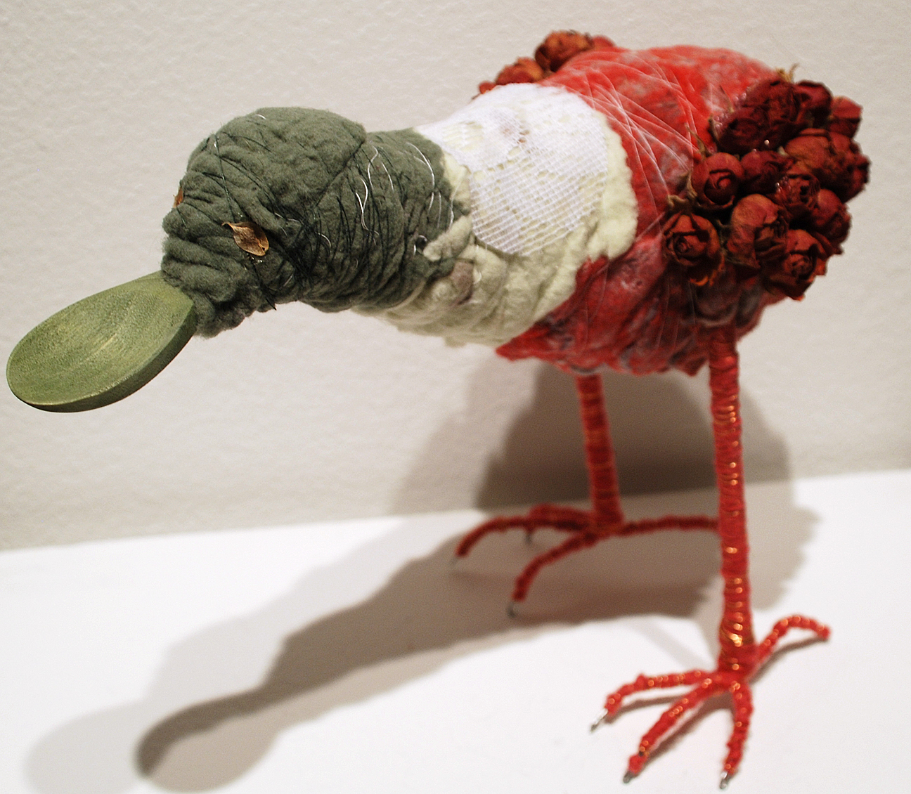 (above) Isabelle Scurry Chapman, 'Roseate Spoonbill' (Lint Series), mixed media