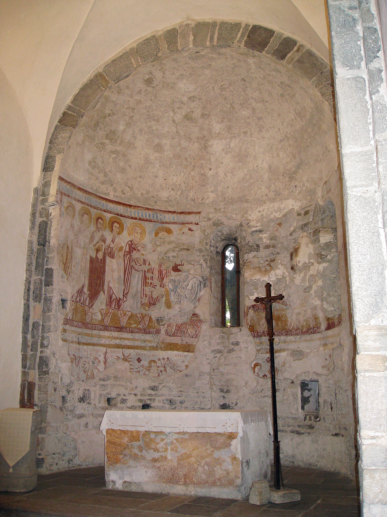 Above, is the principal nave or apse where there is an intriguing late thirteenth century Cycle of the Months, illustrated through the human activities typical of each season.
