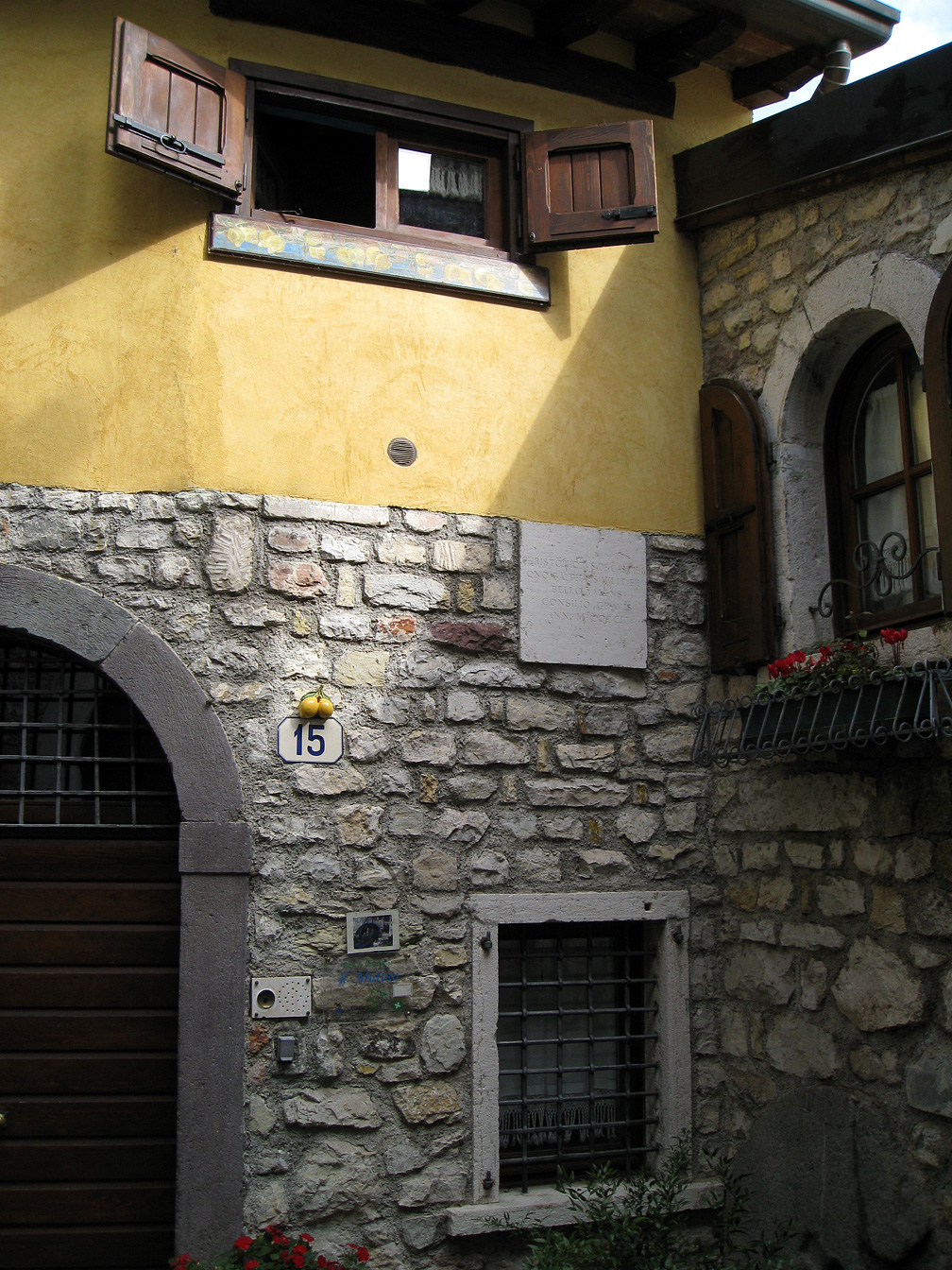 (above) Another street address tucked into a corner in Gargnano, Italy. Even the intercom looks picturesque.