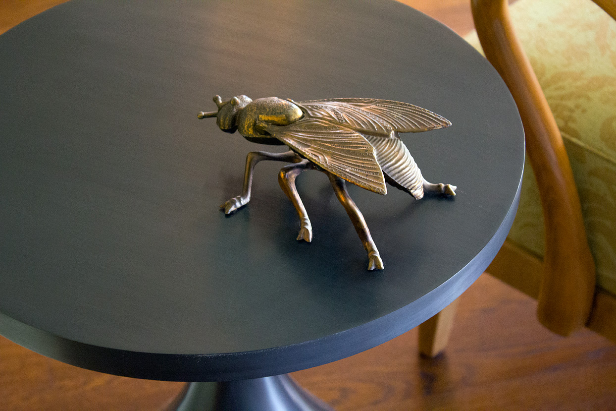 (above) This side table has been needing something decorative for quite some time.