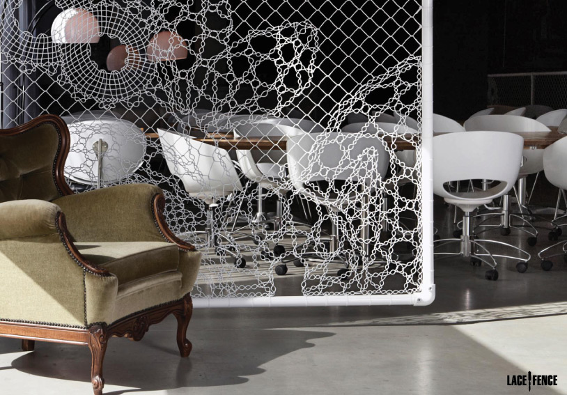 (above) Lace Fence used as interior room panels and/or room dividers.